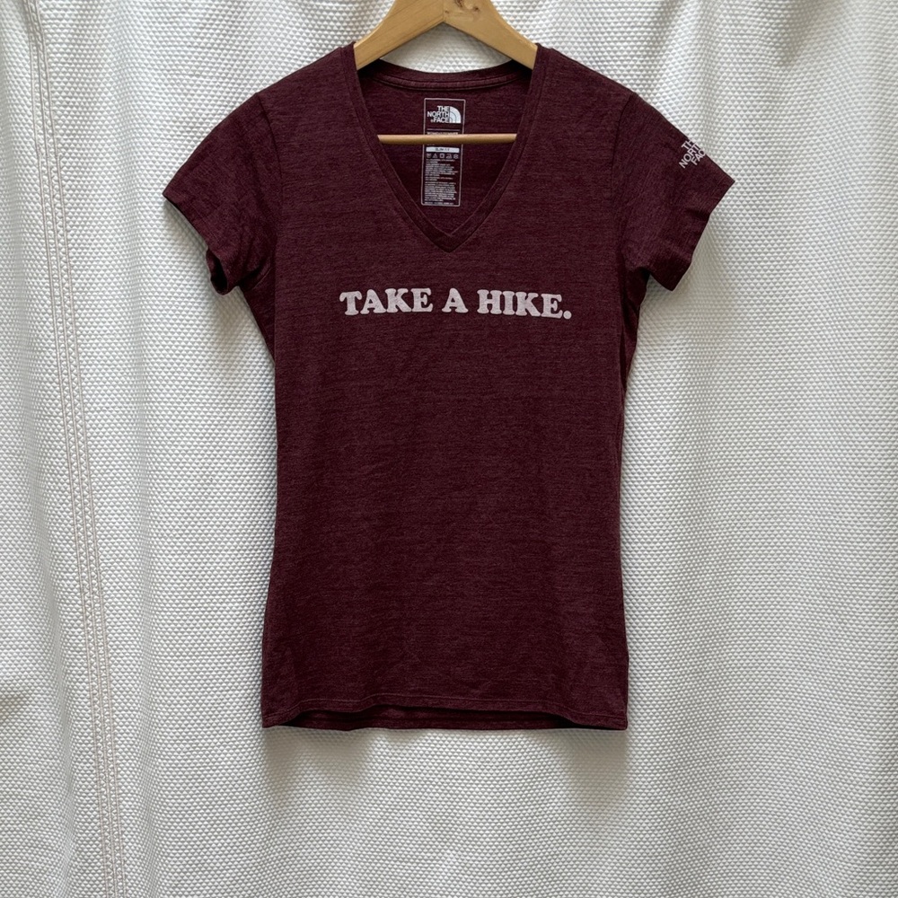 The North Face Burgundy 'Take a Hike' V-Neck Tee
